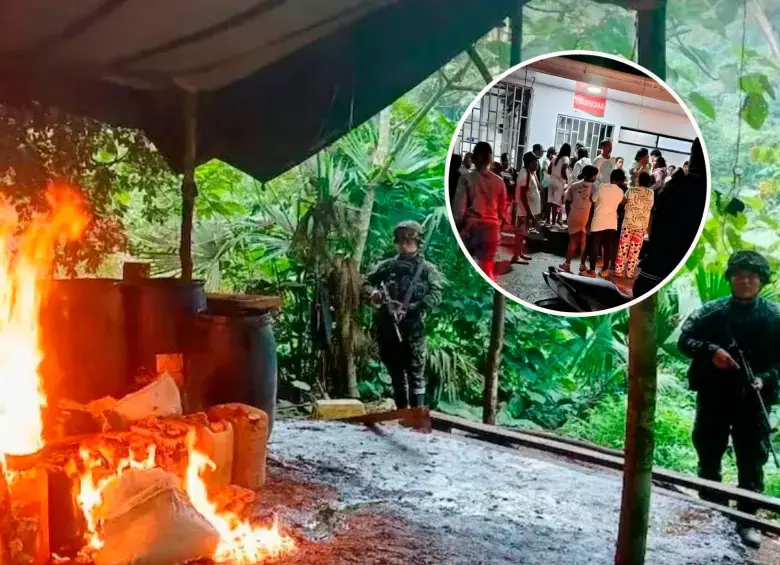 Ejercito colombiano en el lugar de los hechos. Cuarta Brigada cortesia