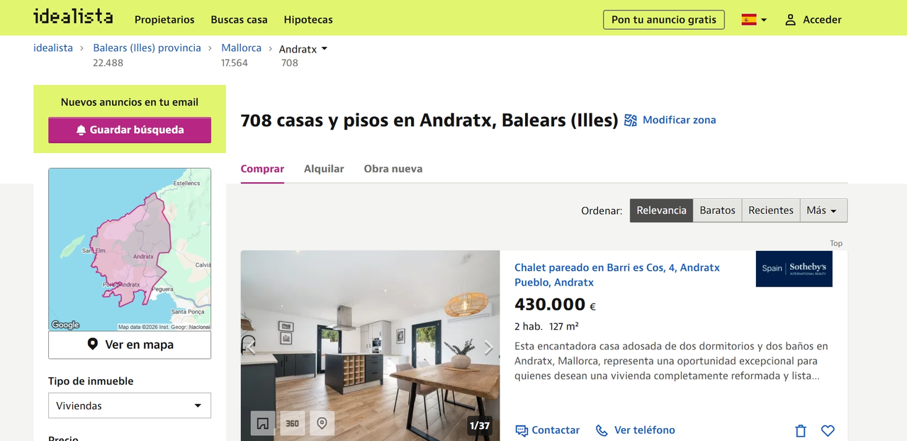 Captura de pantalla de Idelista