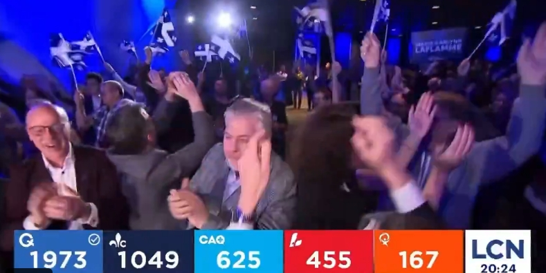 Celebraci&oacute;n de los independistas quebecois