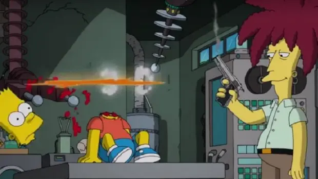 Bart muriendo a manos de Bob