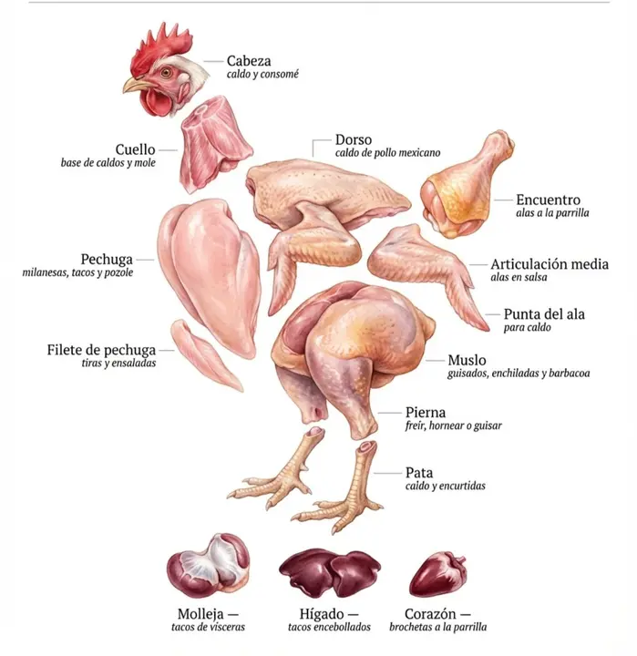 Partes del Pollo y usos