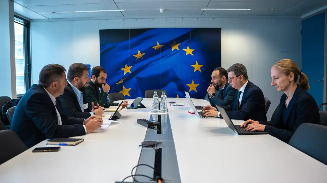 Coalici&oacute; PER MALLORCA, encabezada por Joan Serra en la reuni&oacute;n con el equipo del comisario europeo