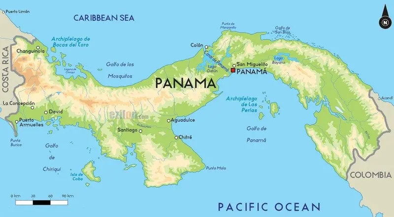 Mapa Canal de Panam&aacute;