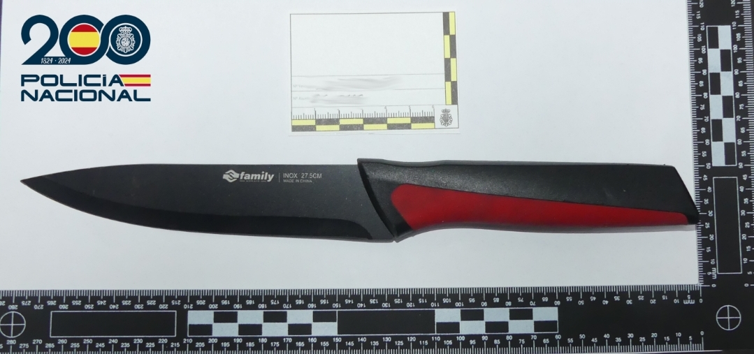 cuchillo empleado en la agresi&oacute;n
