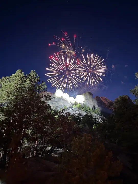 Fuegos artificiales en el 4 de julio