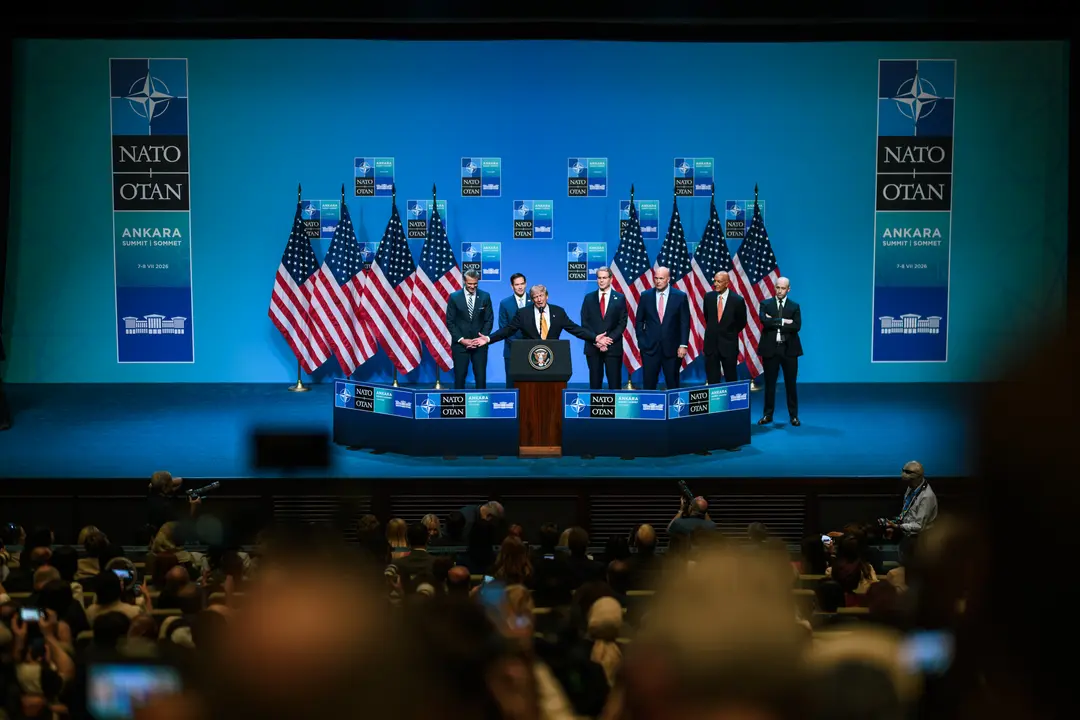 Trump en la reuni&oacute;n de la OTAN