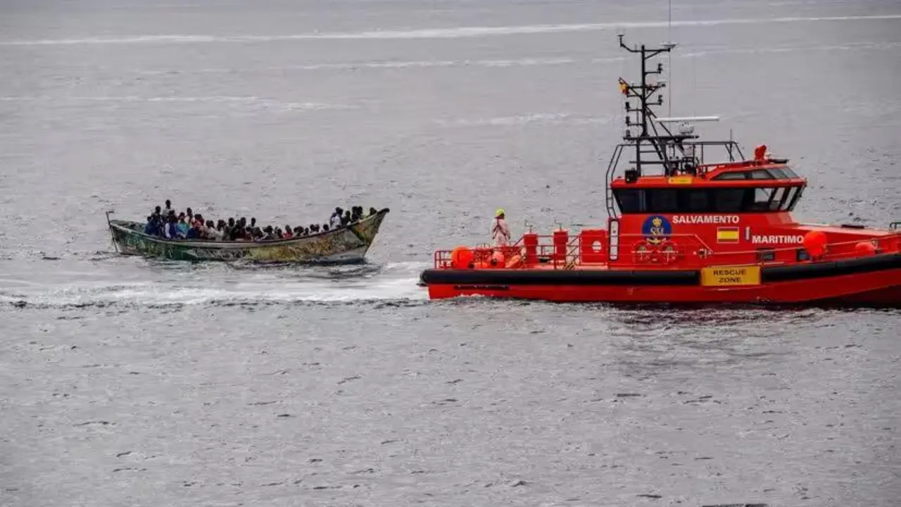 Pateras rescatadas por Salvamento Mar&iacute;timo.