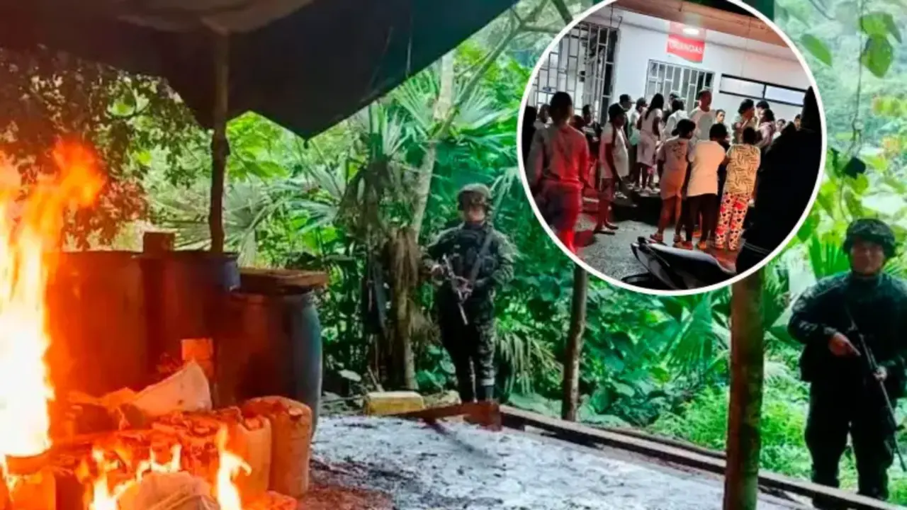 Ejercito colombiano en el lugar de los hechos. Cuarta Brigada cortesia