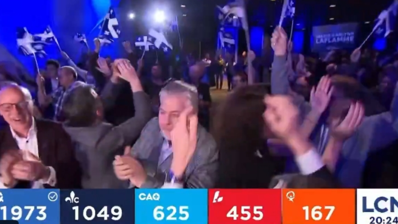 Celebraci&oacute;n de los independistas quebecois