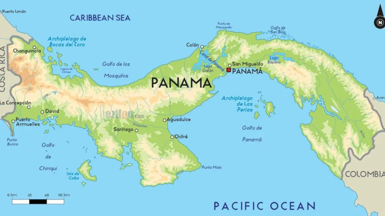 Mapa Canal de Panam&aacute;