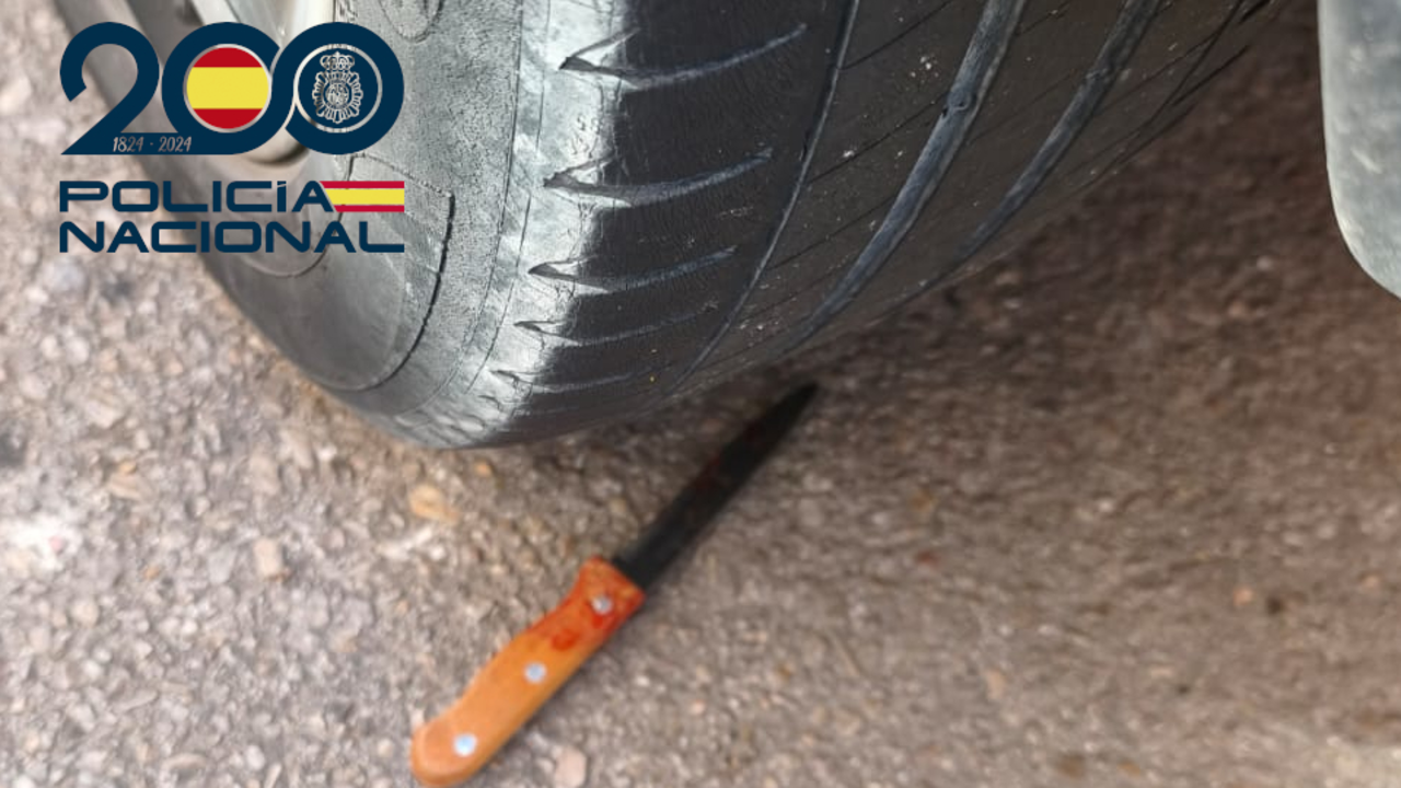 Cuchillo empleado en la agresi&oacute;n