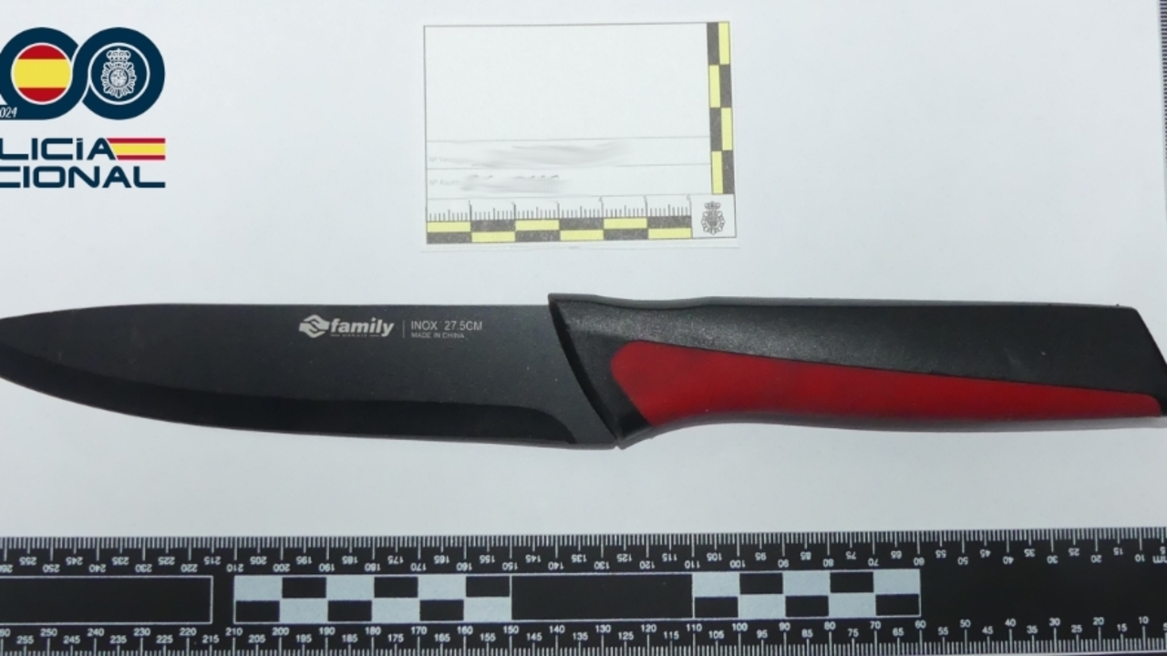 cuchillo empleado en la agresi&oacute;n
