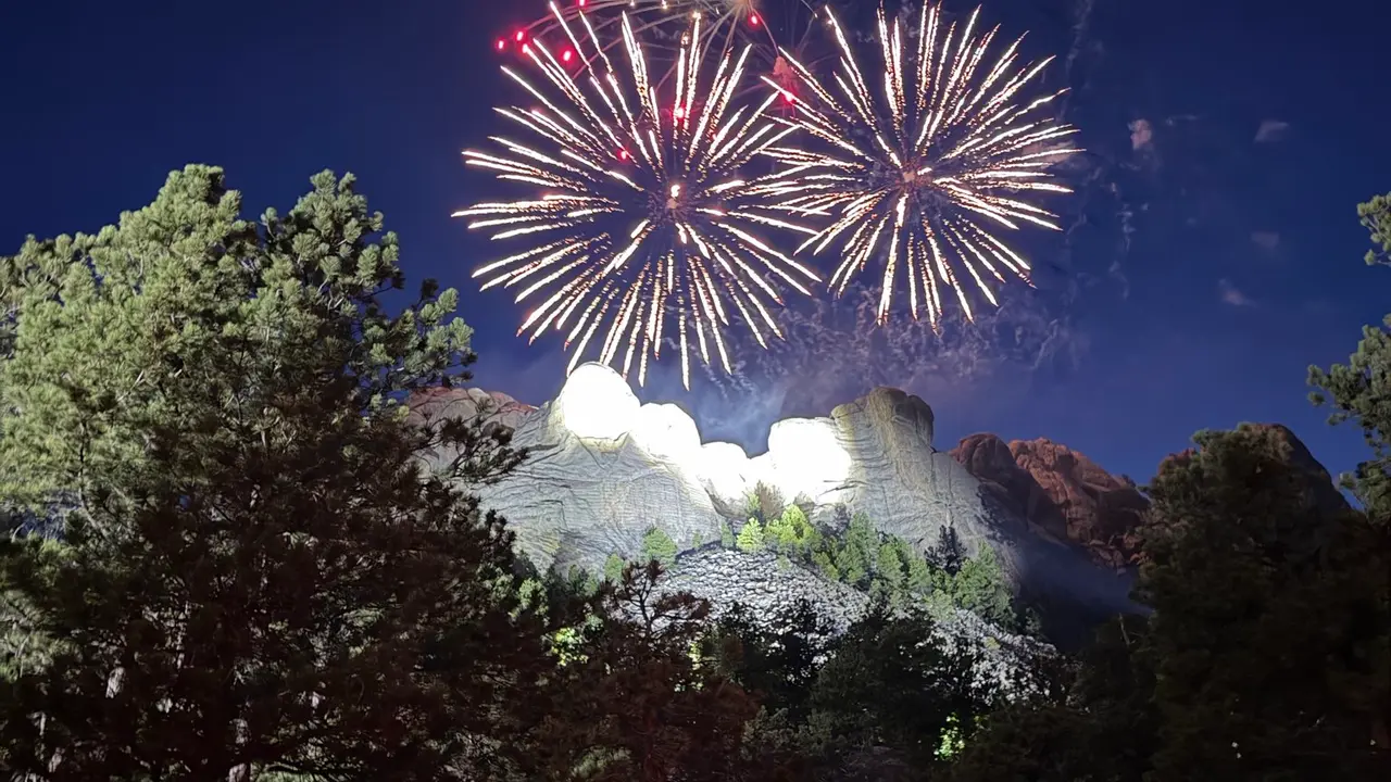 Fuegos artificiales en el 4 de julio