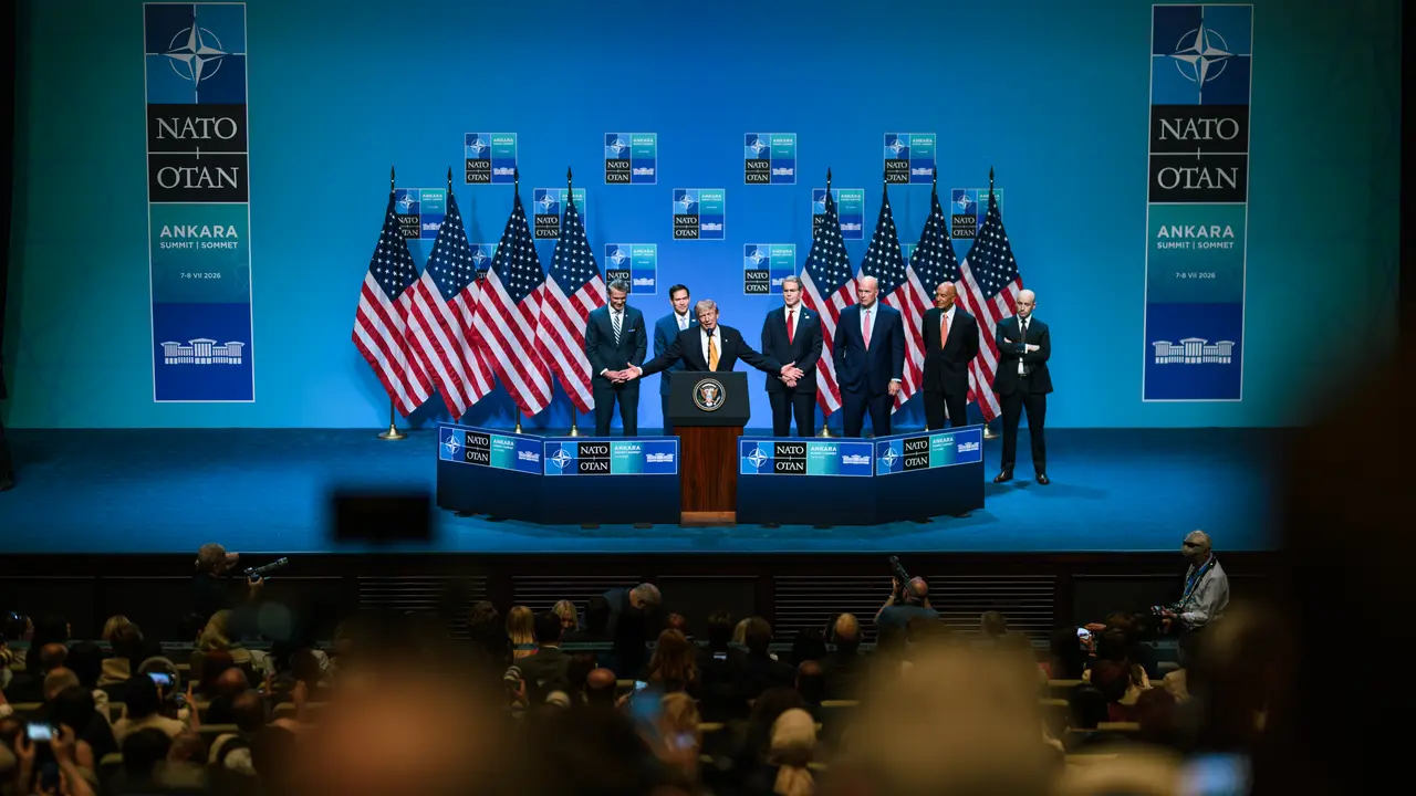 Trump en la reuni&oacute;n de la OTAN