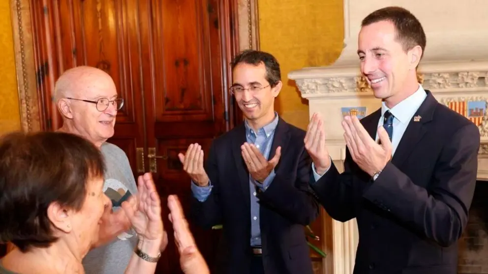 El president del Consell de Mallorca, Lloren&ccedil; Galm&eacute;s, i el conseller de serveis socials, Guillermo Fern&aacute;ndez.