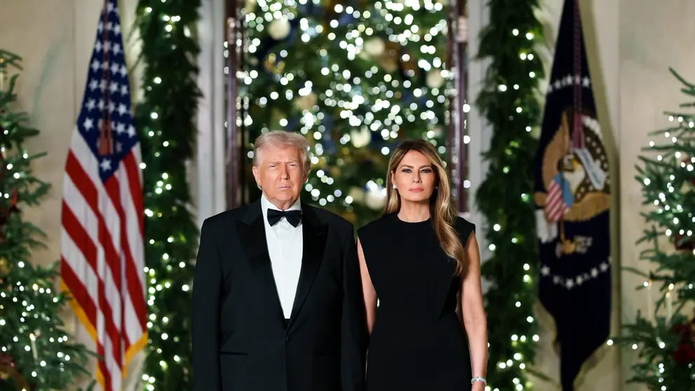 Trump y Melania por navidad