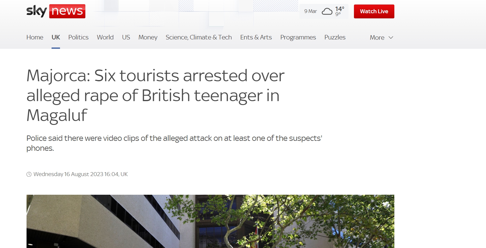 Captura de pantalla news.sky.com