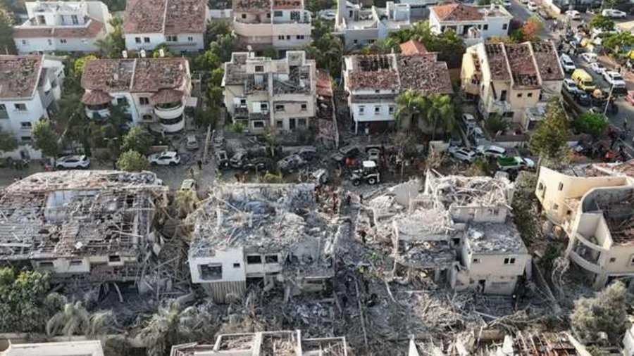 Barrio libanés destuido por las fuerzas de Israel