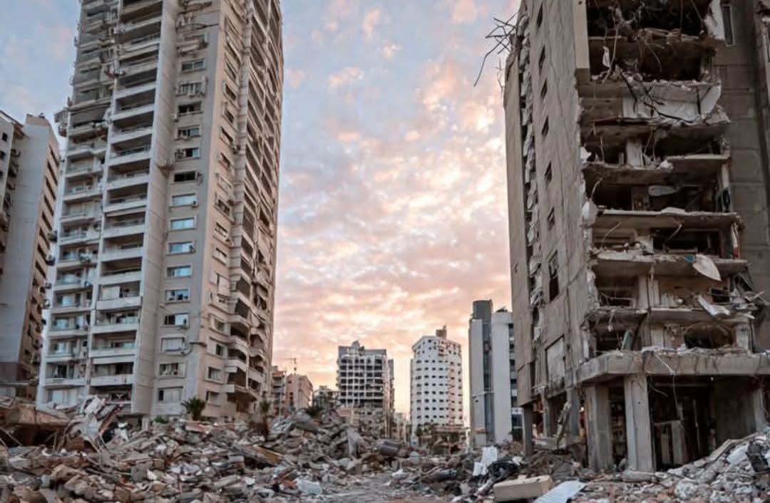 Edificios destruidos despues de uno d elos ataques con misiles iranies