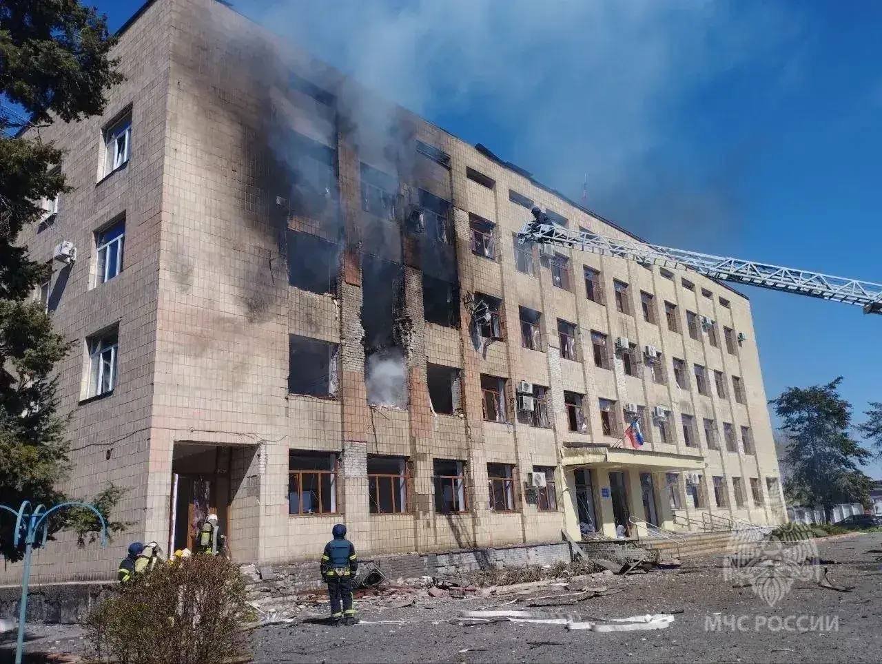 edifici rus atacat per drons ucraïnesos