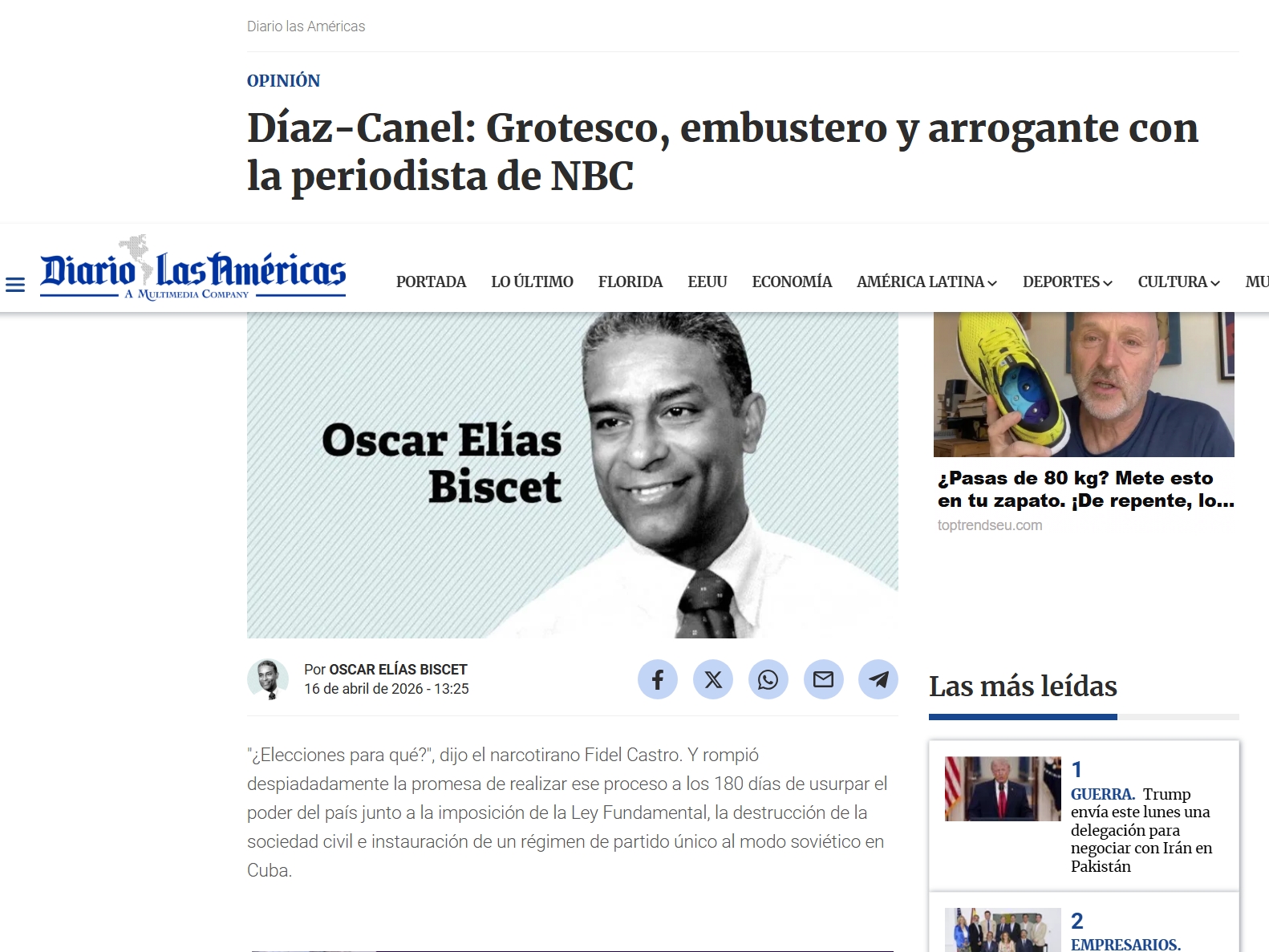 Captura de pantalla de diariod e Florida