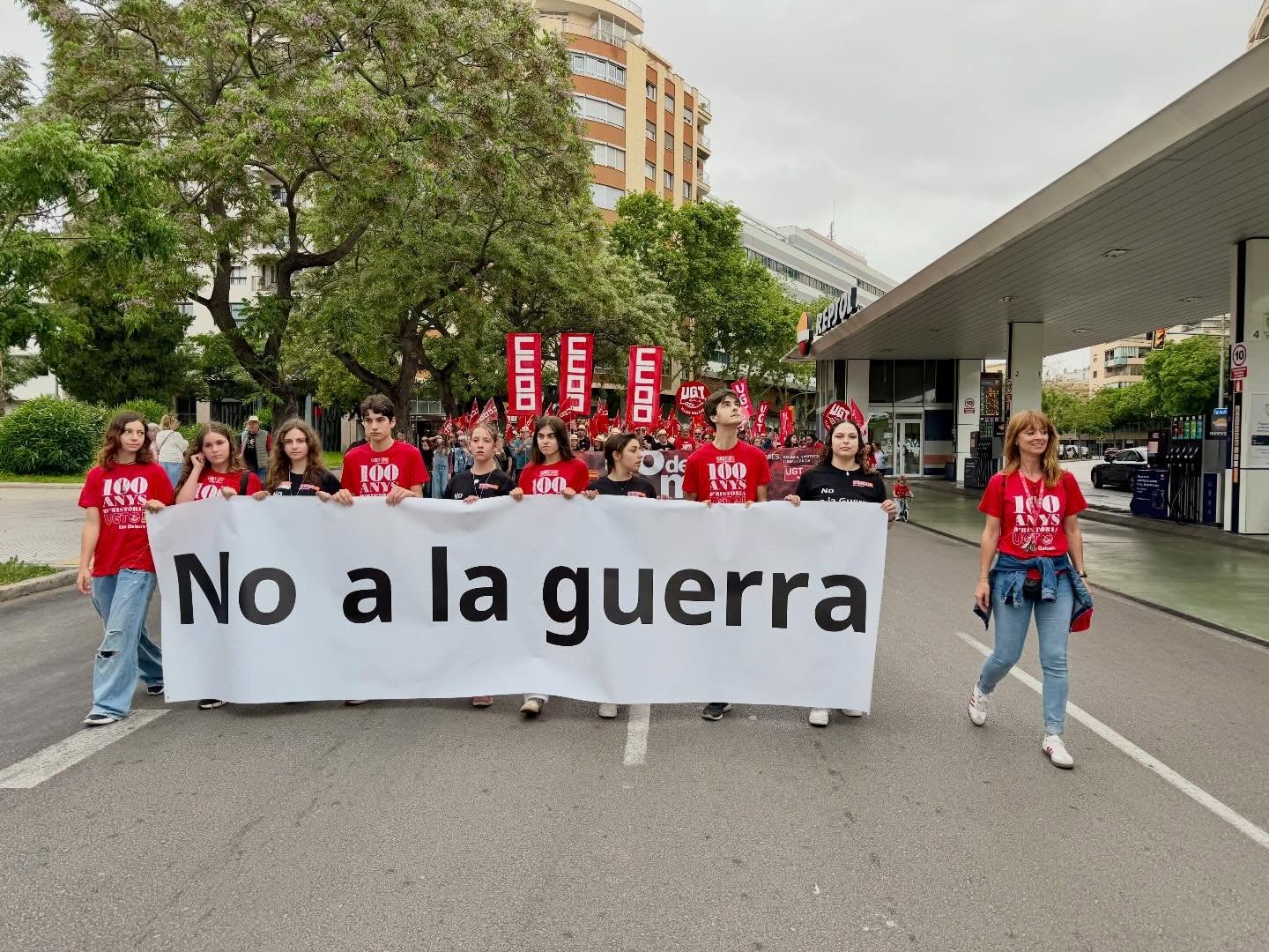Jóvenes en la mnaifestación