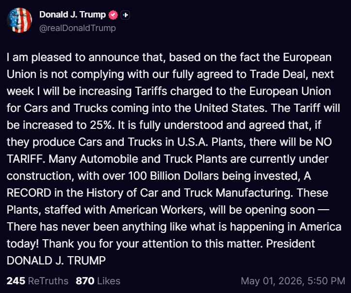 Post de Trump