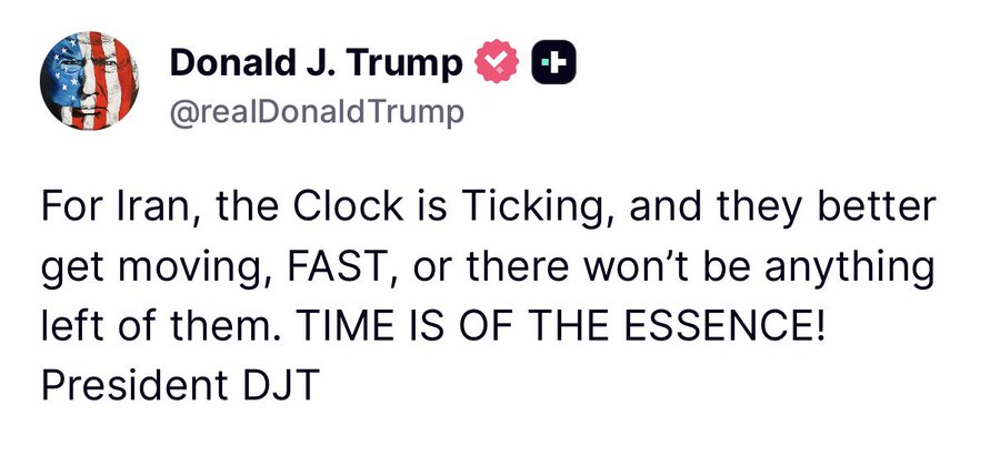 Mensaje de Trump desde su red social