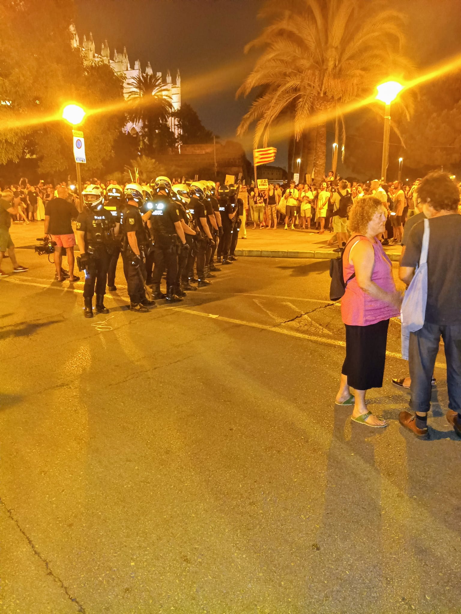 Policias antidisturbios antes de la carga 